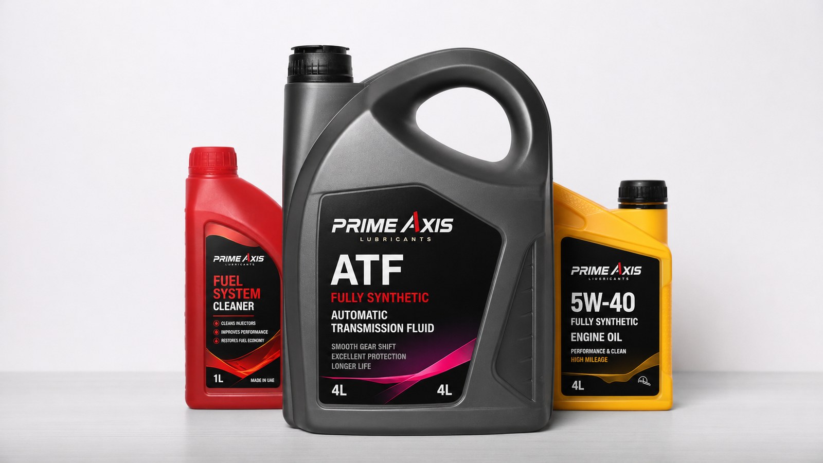 Prime Axis Fuel System Cleaner, ATF, and 5W-40 Engine Oil
